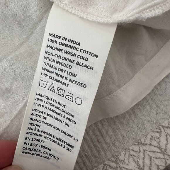 Prana 100% Organic Cotton Sugar Pine Pull On Skirt Crinkle Gauze XS Cream - Picture 5 of 9